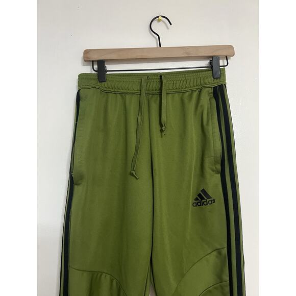 Adidas Tiro Pants Mens Small Tapered Ankle Zip Athletic Climacool GREEN - Picture 2 of 5